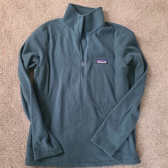 EUC Patagonia 1/4 Fleece Zip in Teal size Small - Picture 2 of 4